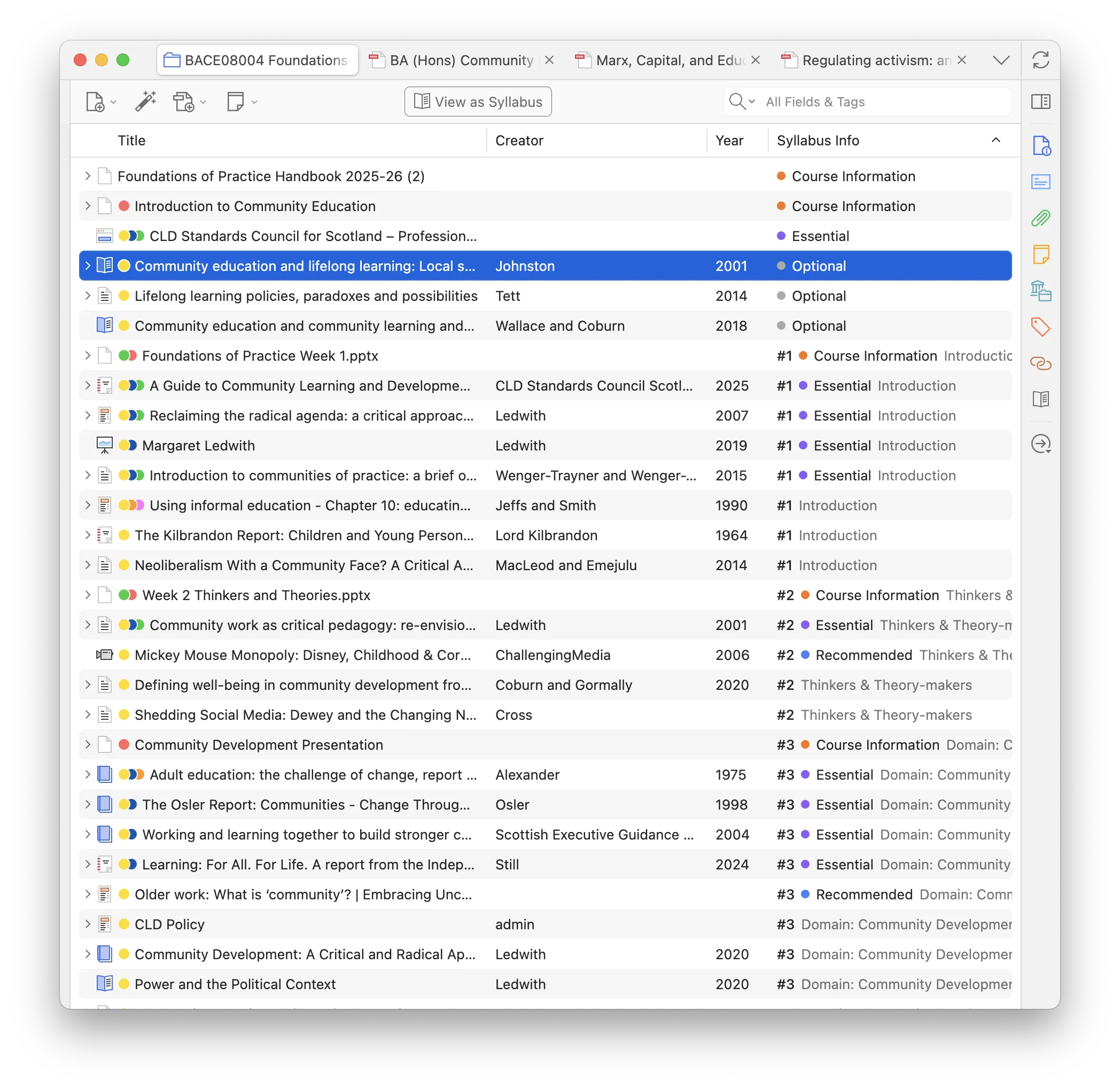List view